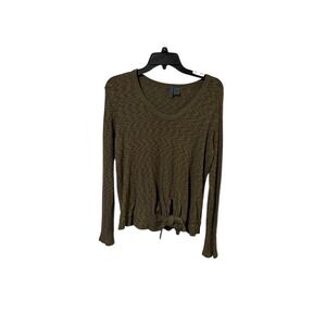 Left of Centre Size Small Oversized Tie Front Long Sleeve V Neck Knit Top‎ Shirt